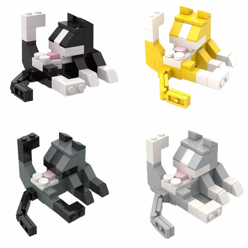 Cat Building Blocks MOC Set – Cute Animal Brick Figure for Kids