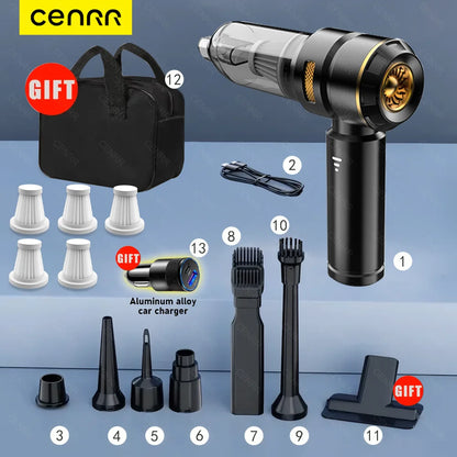 Cenrr 998000Pa Portable Car Vacuum Cleaner – Wireless Handheld with HEPA Filter & Accessories