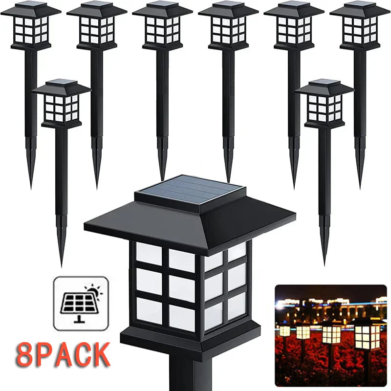 Solar Pathway Lights Outdoor – 8 Pack Waterproof Garden Stake Lamps