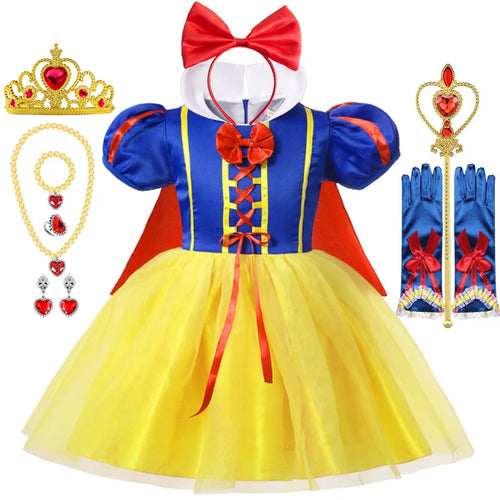 Snow White Princess Costume for Kids – Cape & Dress Set