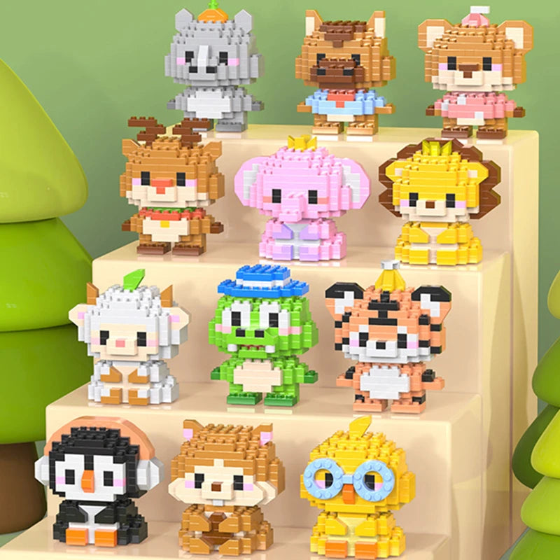 Cute Animal Mini Building Blocks Kit – DIY Micro Brick Figures for Girls