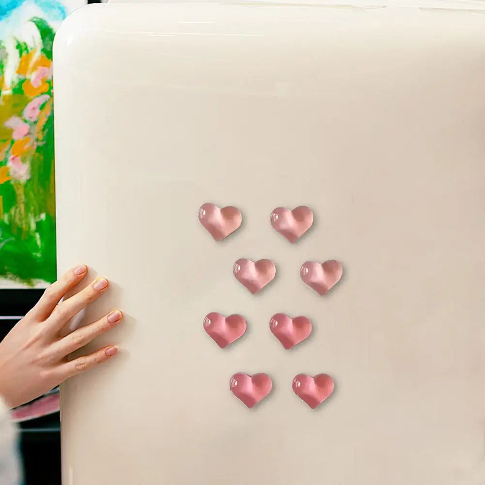 Heart-Shaped Resin Fridge Magnets – Set of 10
