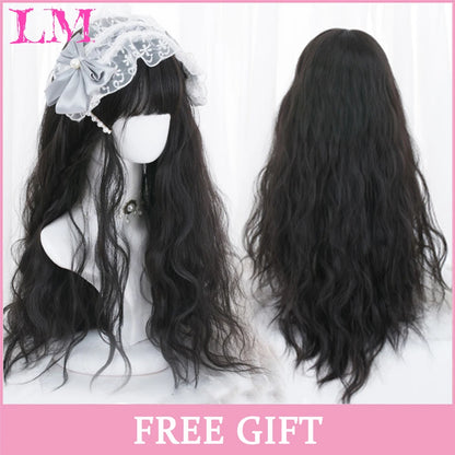 Cosplay Synthetic Wig with Bangs – Long Straight 24 Inch, Heat Resistant
