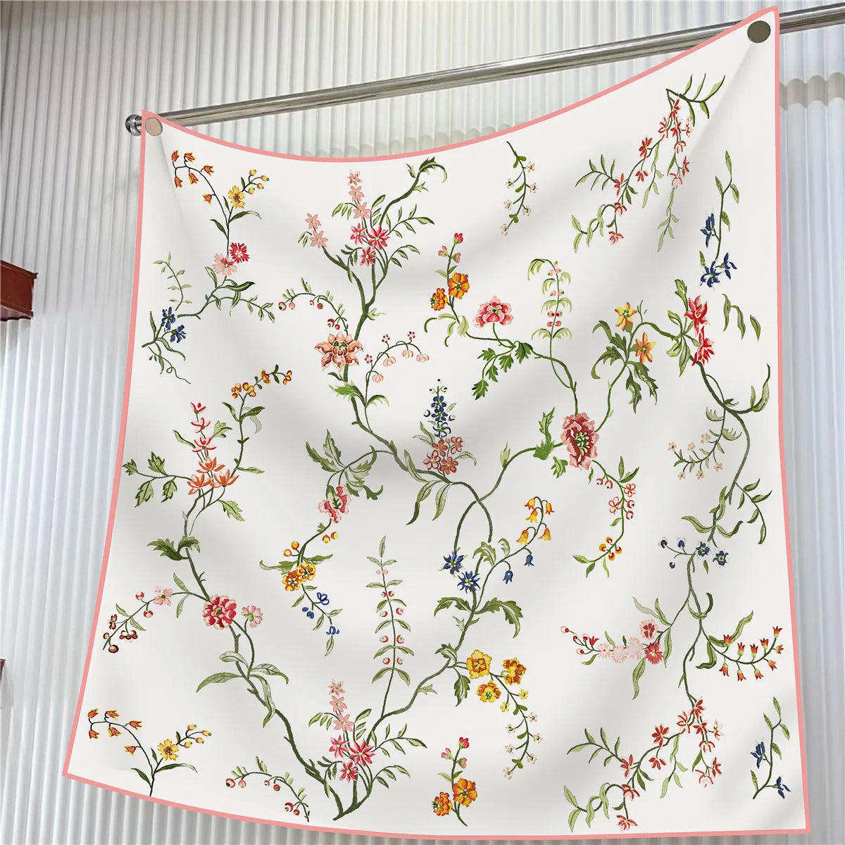 Luxury Silk Square Scarf Women Floral Paisley Print 90cm