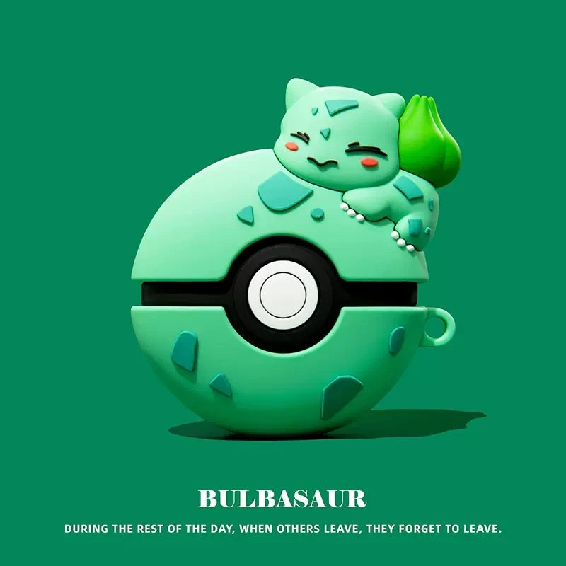 Cute Cartoon Pokeball AirPods Case – Silicone Cover for AirPods 1/2/3/4 & Pro