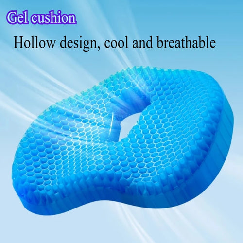 Gel Honeycomb Seat Cushion with Cover – U-Shaped Tailbone Relief