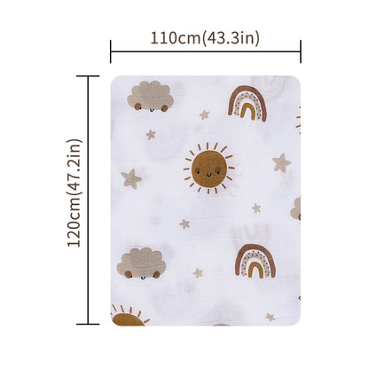 Baby Muslin Swaddle Blanket – Soft Bamboo Cotton, 47x43in, 22 Prints