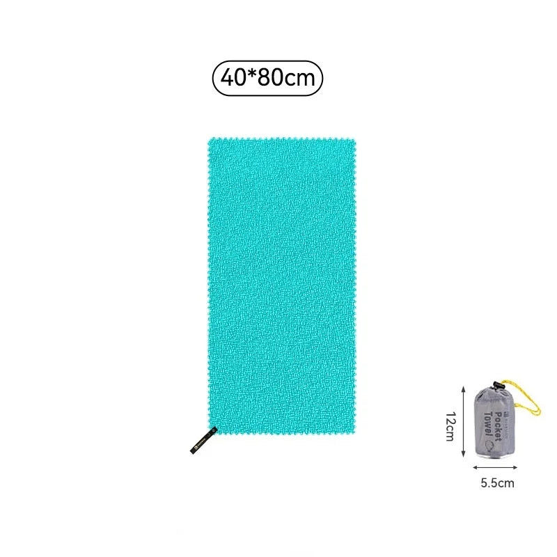 Quick-Dry Outdoor Sports Towel with Carry Pouch – Camping, Hiking, Gym