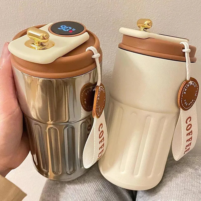 Insulated Thermos Tumbler 15oz with LED Temperature Display