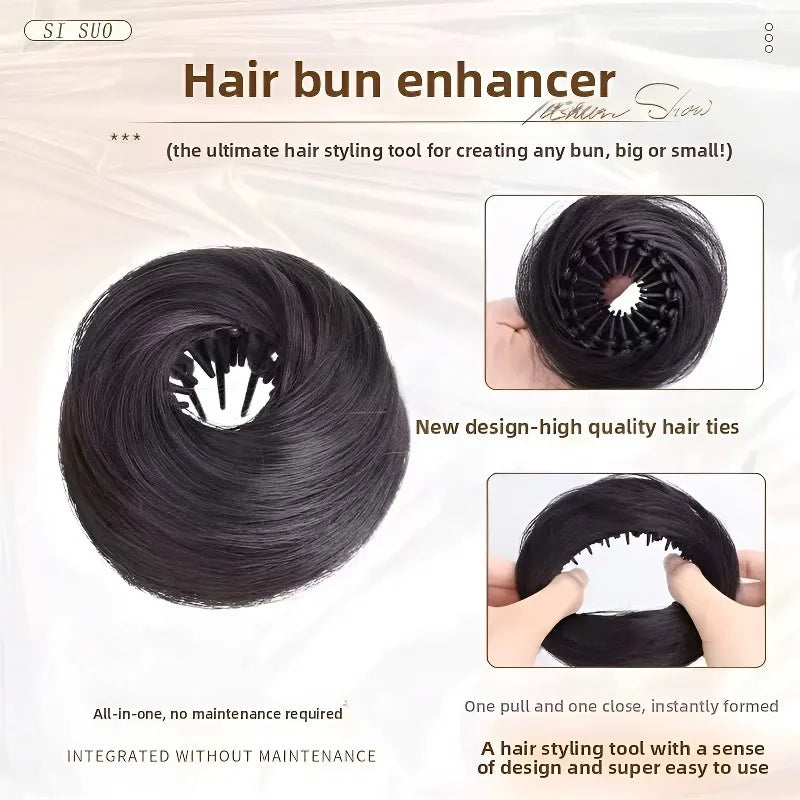 Synthetic Hair Bun Clip Bird's Nest Updo Hairpiece