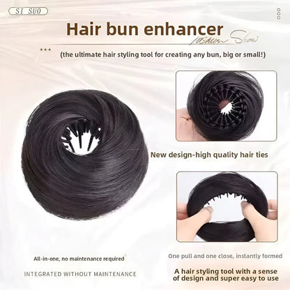 Synthetic Hair Bun Clip Bird's Nest Updo Hairpiece