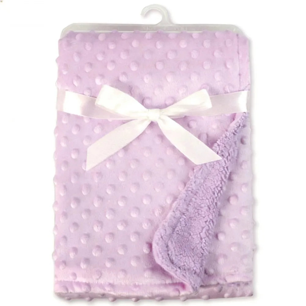 Baby Blanket – Soft Minky Dot Fleece Newborn Swaddle Wrap