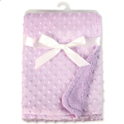 Baby Blanket – Soft Minky Dot Fleece Newborn Swaddle Wrap