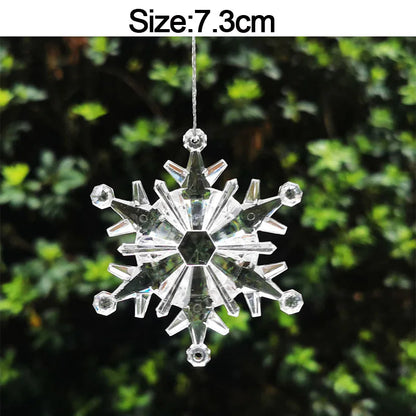 Crystal Acrylic Christmas Tree Hanging Ornaments – 5-Pack