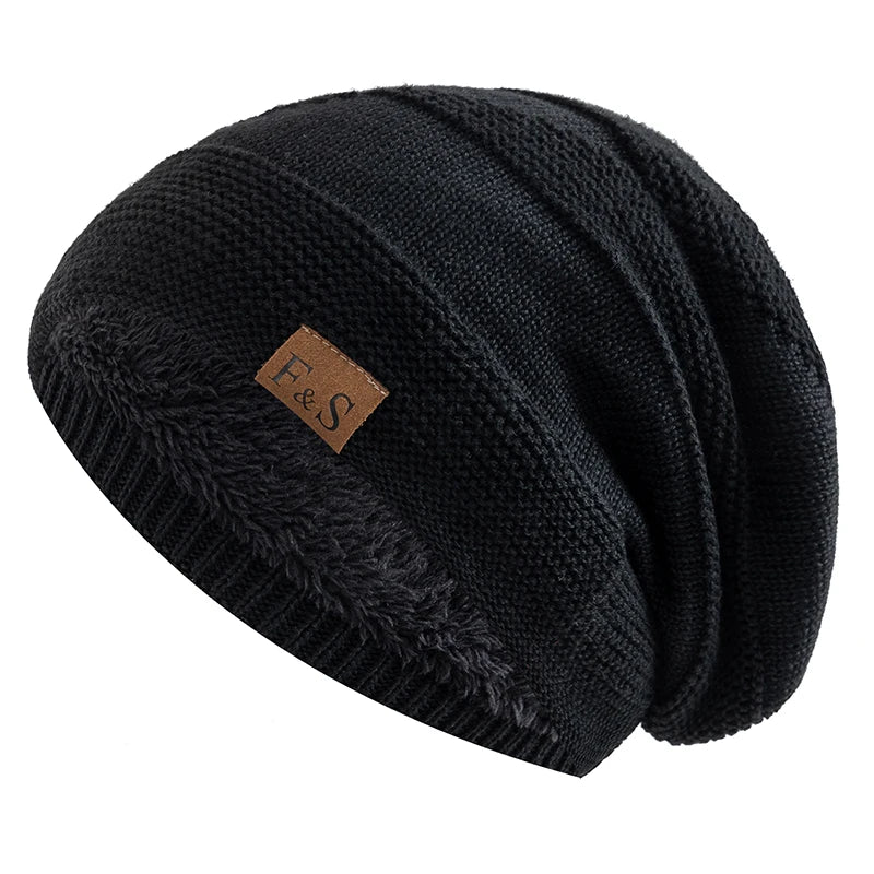 Fur Lined Slouchy Knit Beanie – Unisex Winter Hat