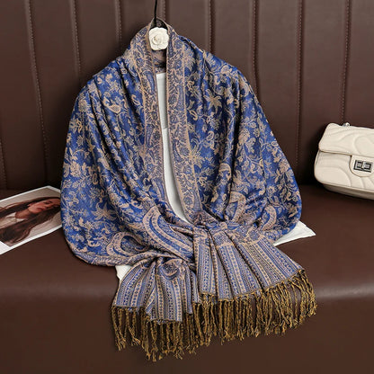 Paisley Print Cashmere Pashmina Shawl for Women – Warm Winter Wrap