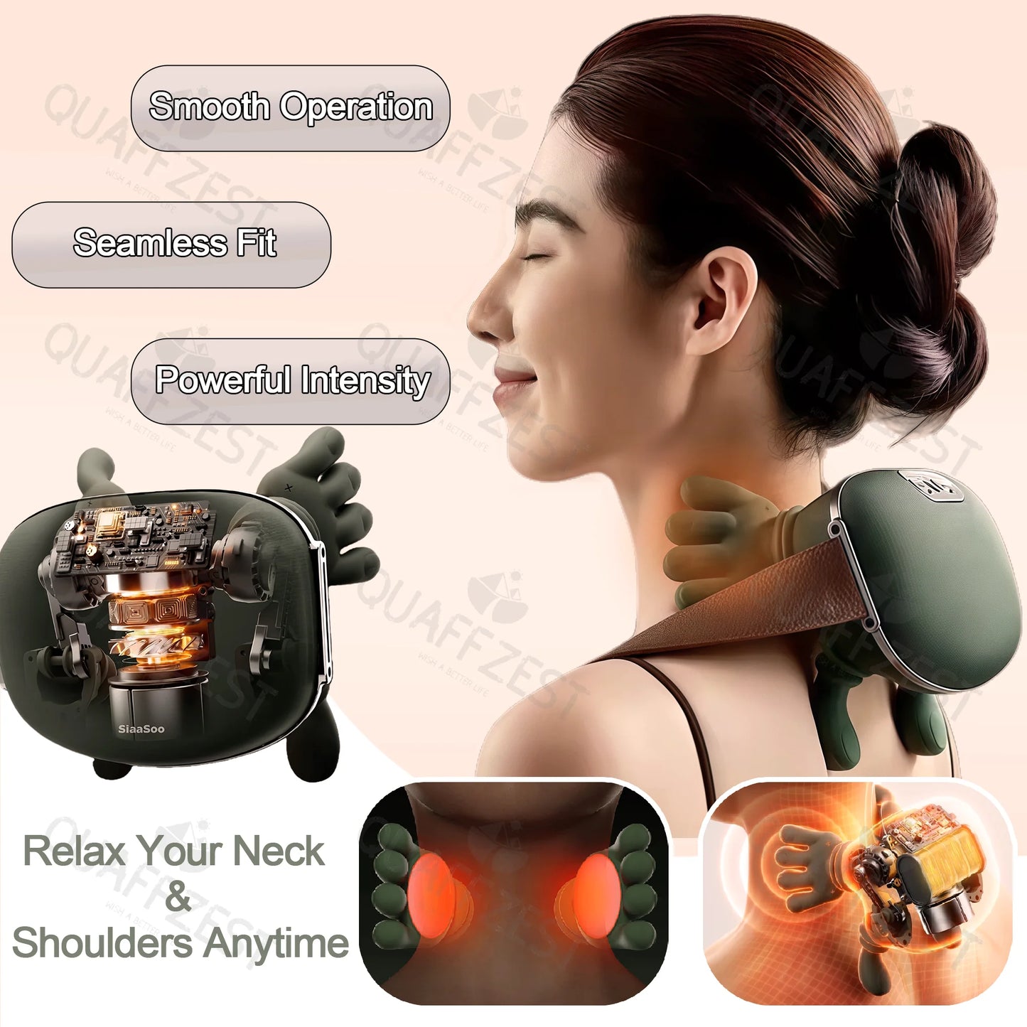 Electric Neck Massager – Bionic Finger Kneading for Neck & Shoulders