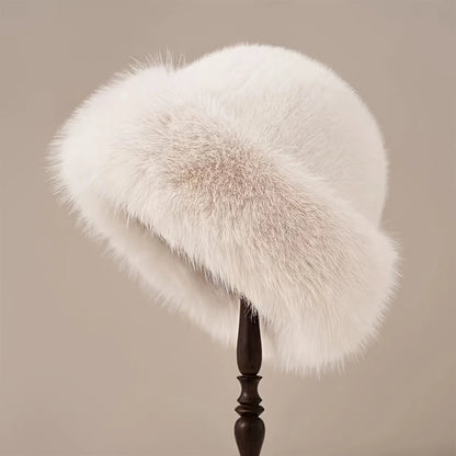 Faux Fur Winter Hat for Women – Warm Fluffy Beanie with Ear Protection