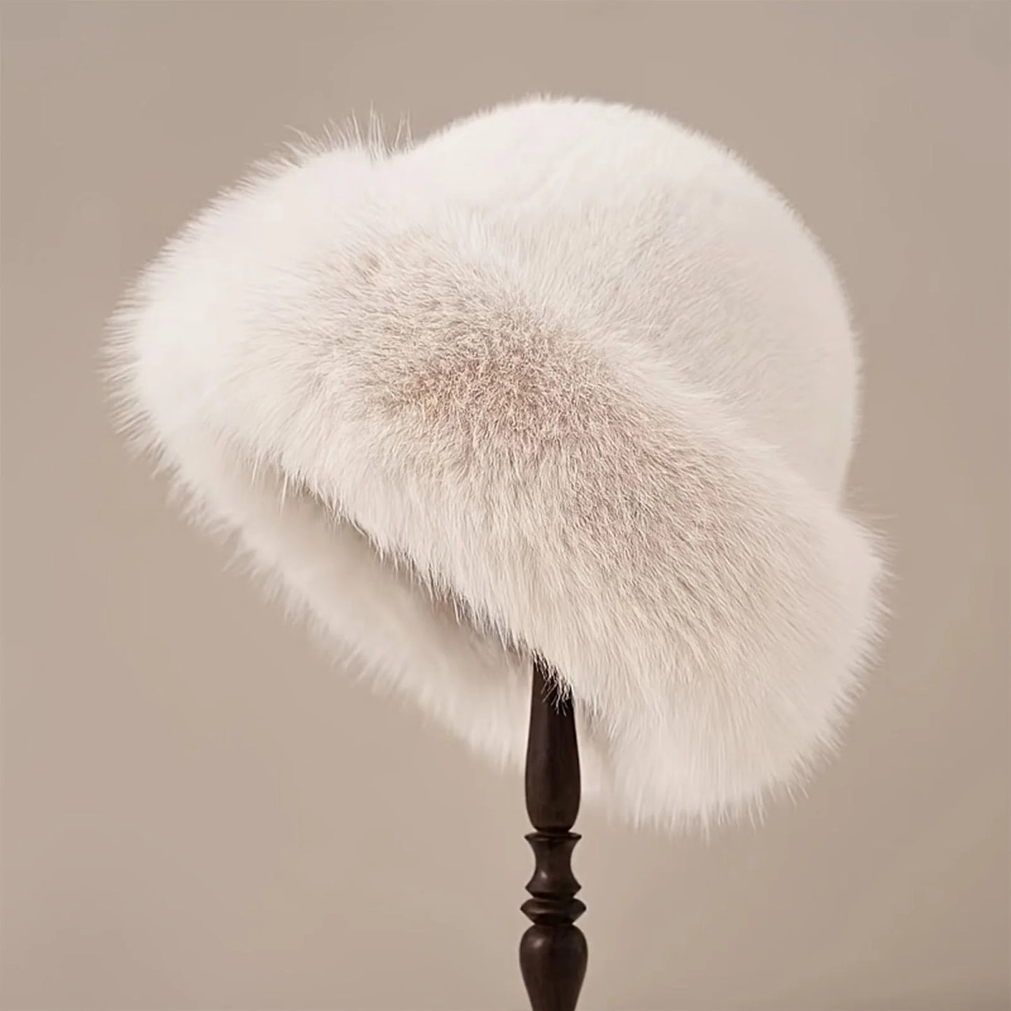Faux Fur Winter Hat for Women – Fluffy Warm Bucket Cap