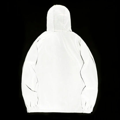 Reflective Hooded Jacket – Unisex Windproof Zip-Up Coat