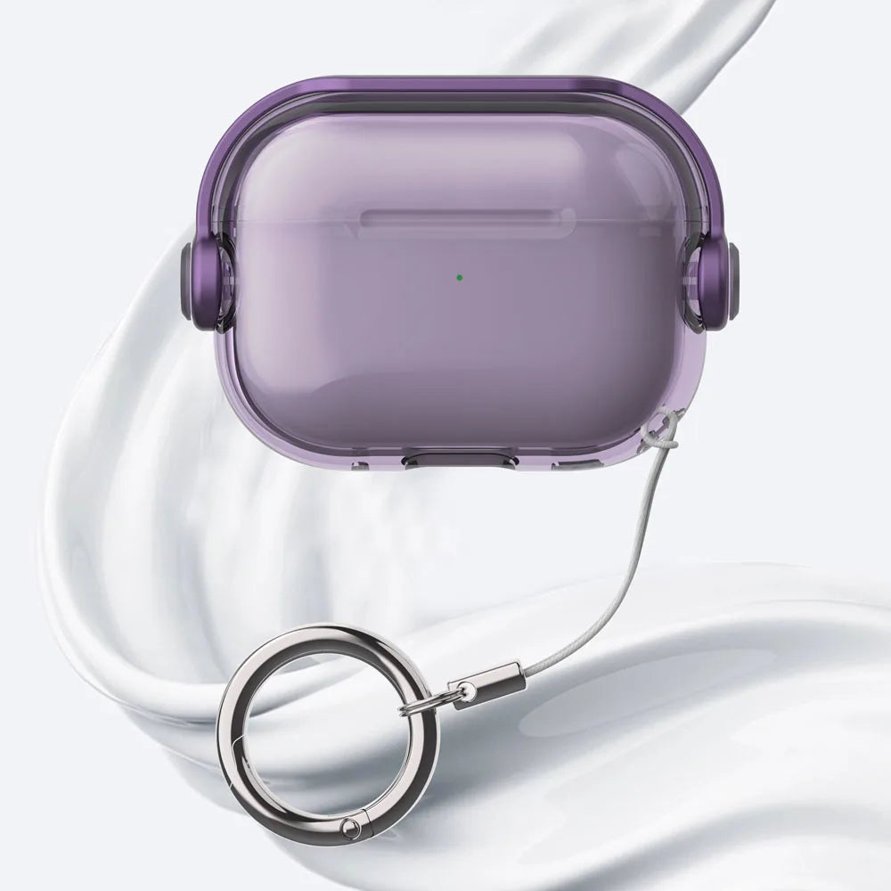 Clear AirPods Case with Security Lock Ring – Candy Color Cover