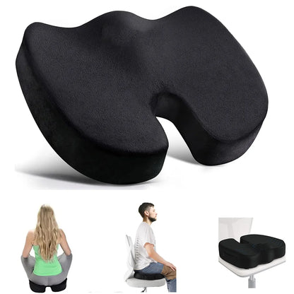 Memory Foam Orthopedic Seat Cushion – U-Shaped Coccyx Chair Pad