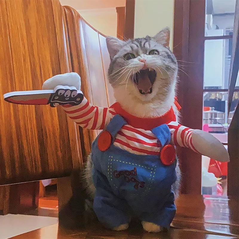 Funny Halloween Cat Dog Cosplay Jumpsuit Costume