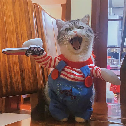 Funny Halloween Cat Dog Cosplay Jumpsuit Costume