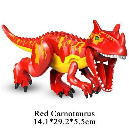 Jurassic Dinosaur Building Blocks Figures – T-Rex Raptor Triceratops MOC Models