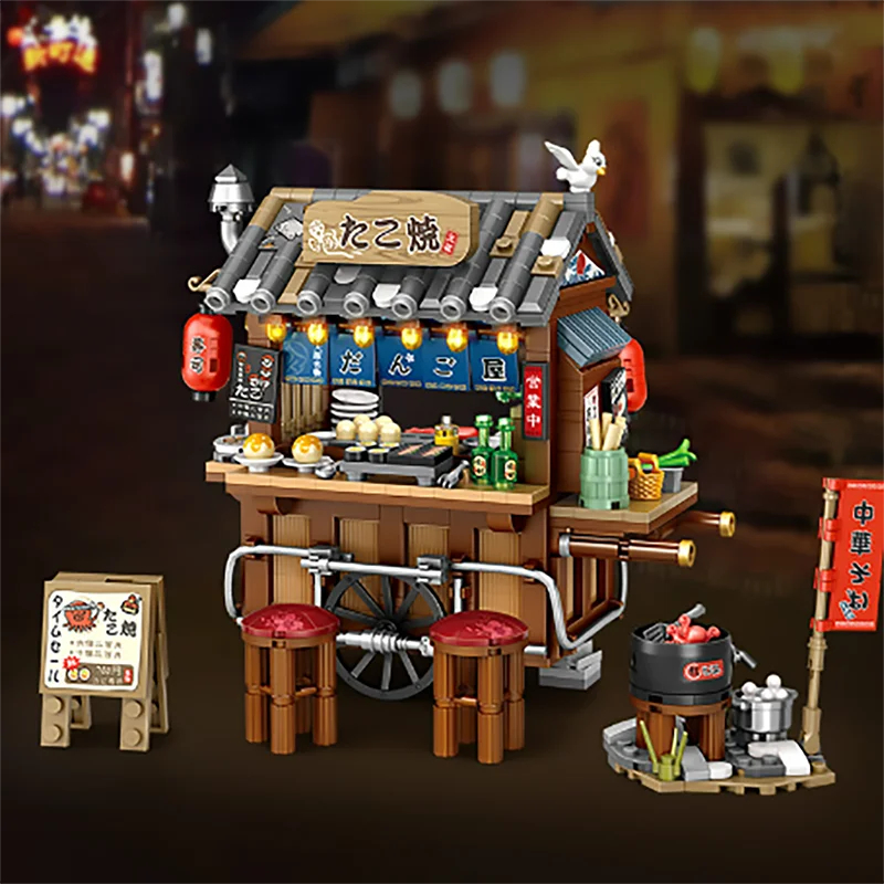 Japanese Street View Building Blocks Set – Izakaya & Panda Tea House