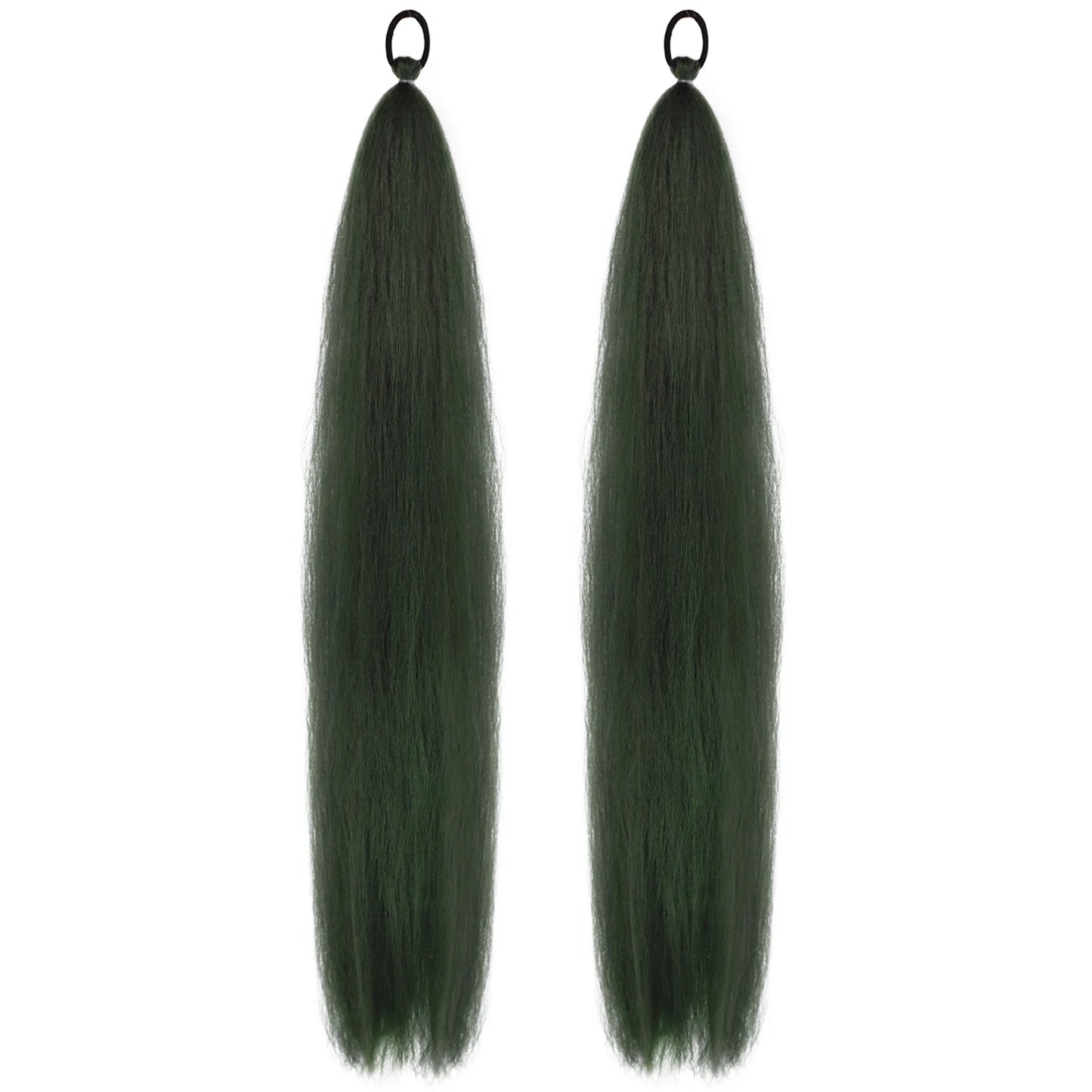 Synthetic Ponytail Extension – Long Straight Wrap-Around Hairpiece (2 Pcs)