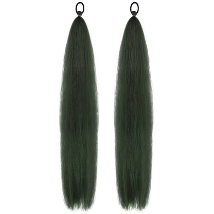 Synthetic Ponytail Extension – Long Straight Wrap-Around Hairpiece (2 Pcs)