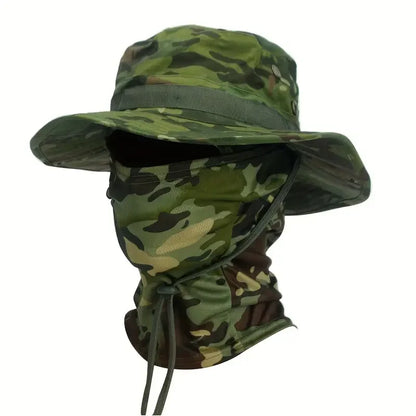 Boonie Hat with Face Cover – Wide Brim Tactical Sun Hat