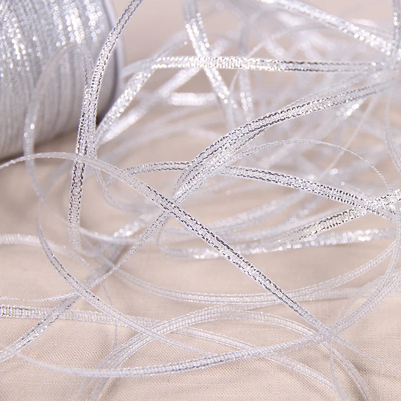 Glitter Satin Ribbon 6mm x 25 Yards – Wedding, Party & Gift Wrapping