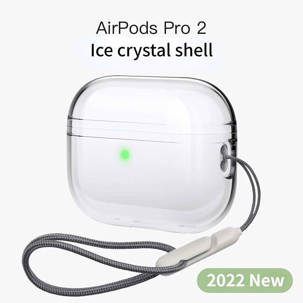 Clear AirPods Pro 2 Case with Wrist Strap – Soft TPU Cover