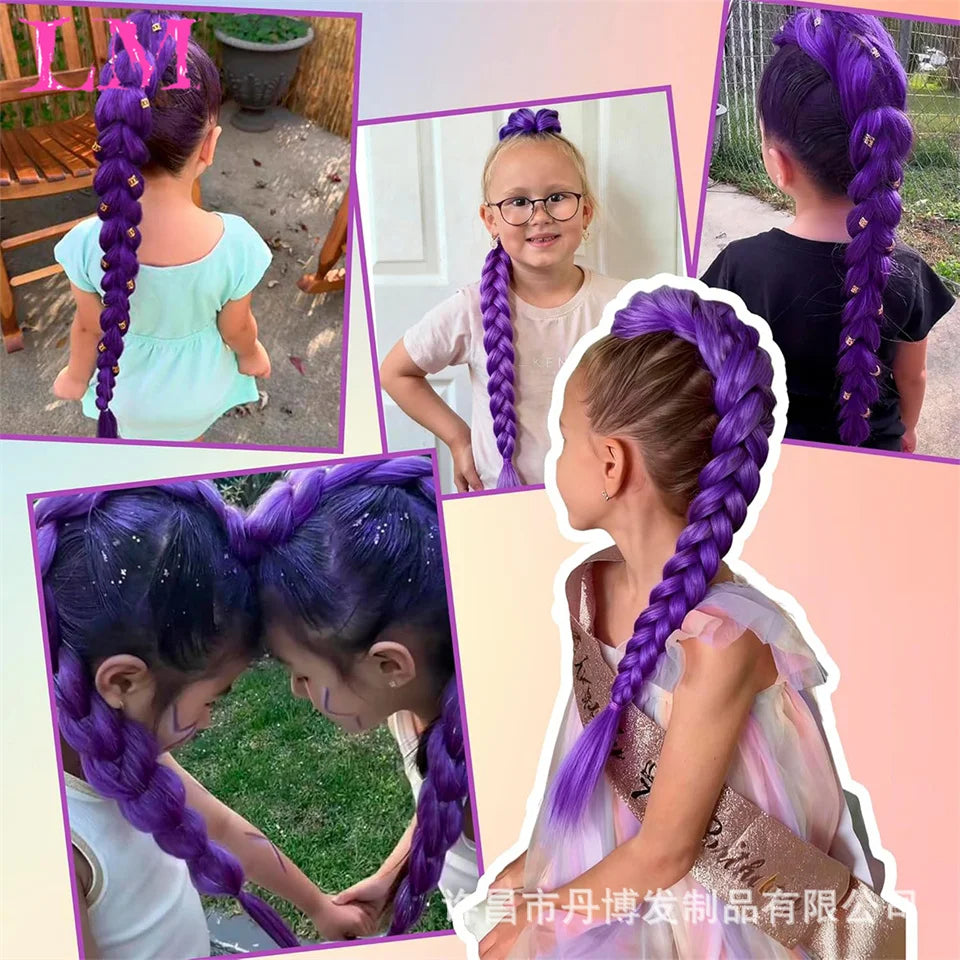 Jumbo Braid Ponytail Hair Extension 32 Inch – Synthetic Long Braiding Hair for Cosplay & Party