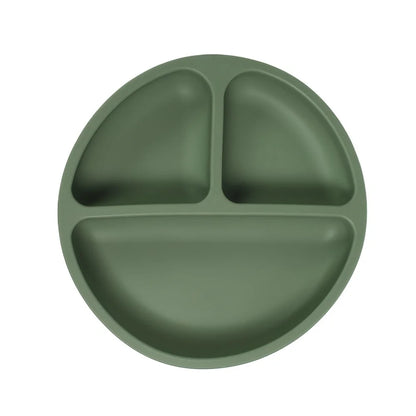 Silicone Baby Suction Plate – Divided Sections with Lid