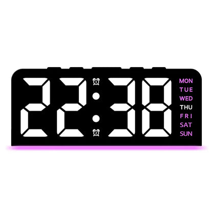 Digital LED Alarm Clock with Night Light, Temperature & Snooze