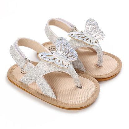 Baby Butterfly Sandals – Glitter Soft Sole Summer Shoes