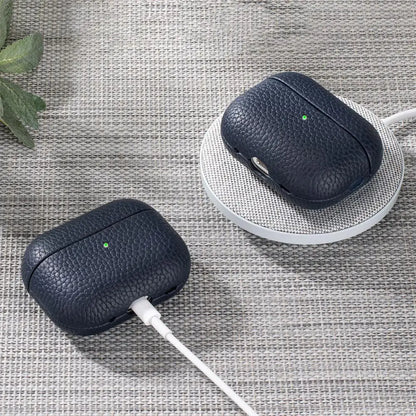 Genuine Leather AirPods Case – Litchi Texture, Italian Style