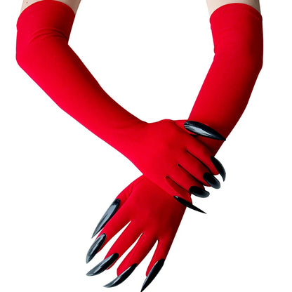 Halloween Long Claw Gloves – Scary Witch & Devil Costume Mittens