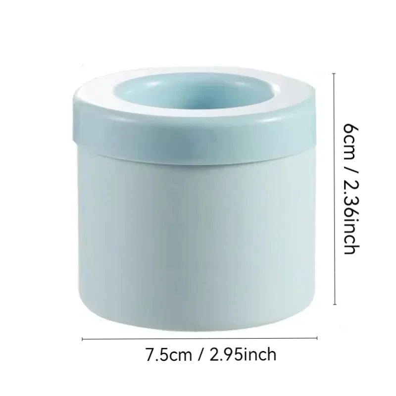 Silicone Ice Cube Mold Round Cylinder with Ice Bucket