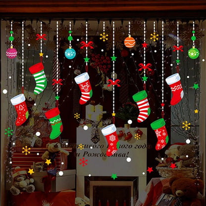 Christmas Window Wall Stickers – Festive PVC Decals