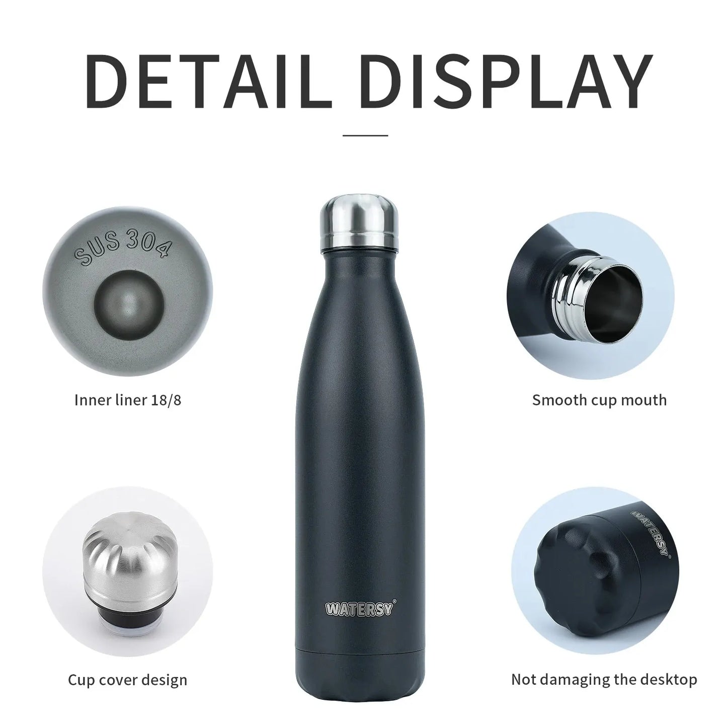 Insulated Water Bottle 500ml – Double Wall Stainless Steel Vacuum Flask