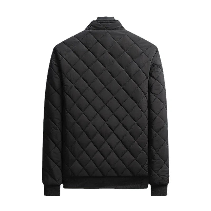 Men's Fleece-Lined Diamond Quilted Bomber Jacket