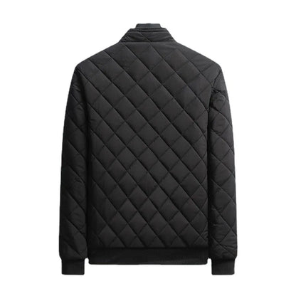Men's Fleece-Lined Diamond Quilted Bomber Jacket