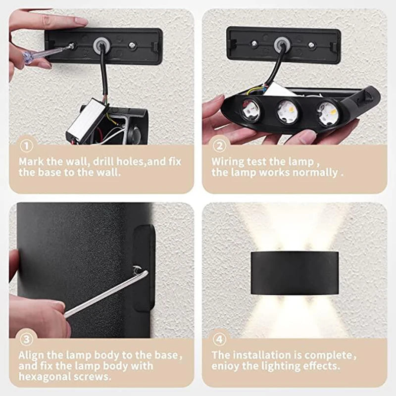 LED Wall Sconce Modern Up Down Indoor Outdoor Light Fixture