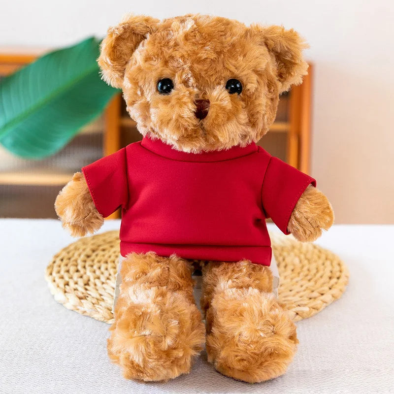 Dressed Teddy Bear Plush Toy 7.9in – Cute Soft Stuffed Animal Gift in 6 Styles
