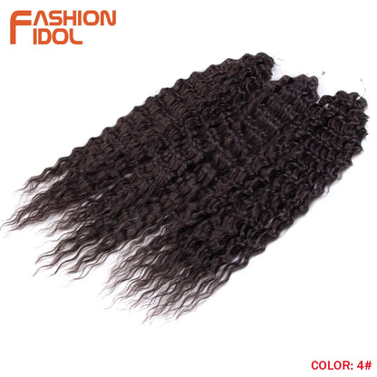 24 Inch Water Wave Crochet Braiding Hair – Synthetic Twist Curly Ombre Extensions