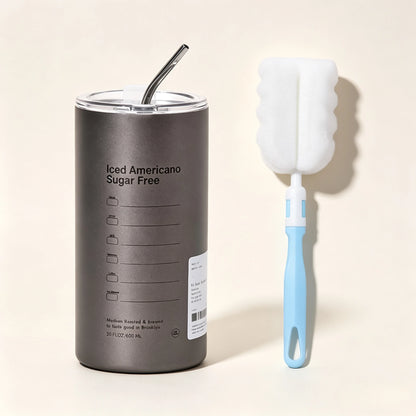 Stainless Steel Thermos Coffee Mug with Straw 20.3oz